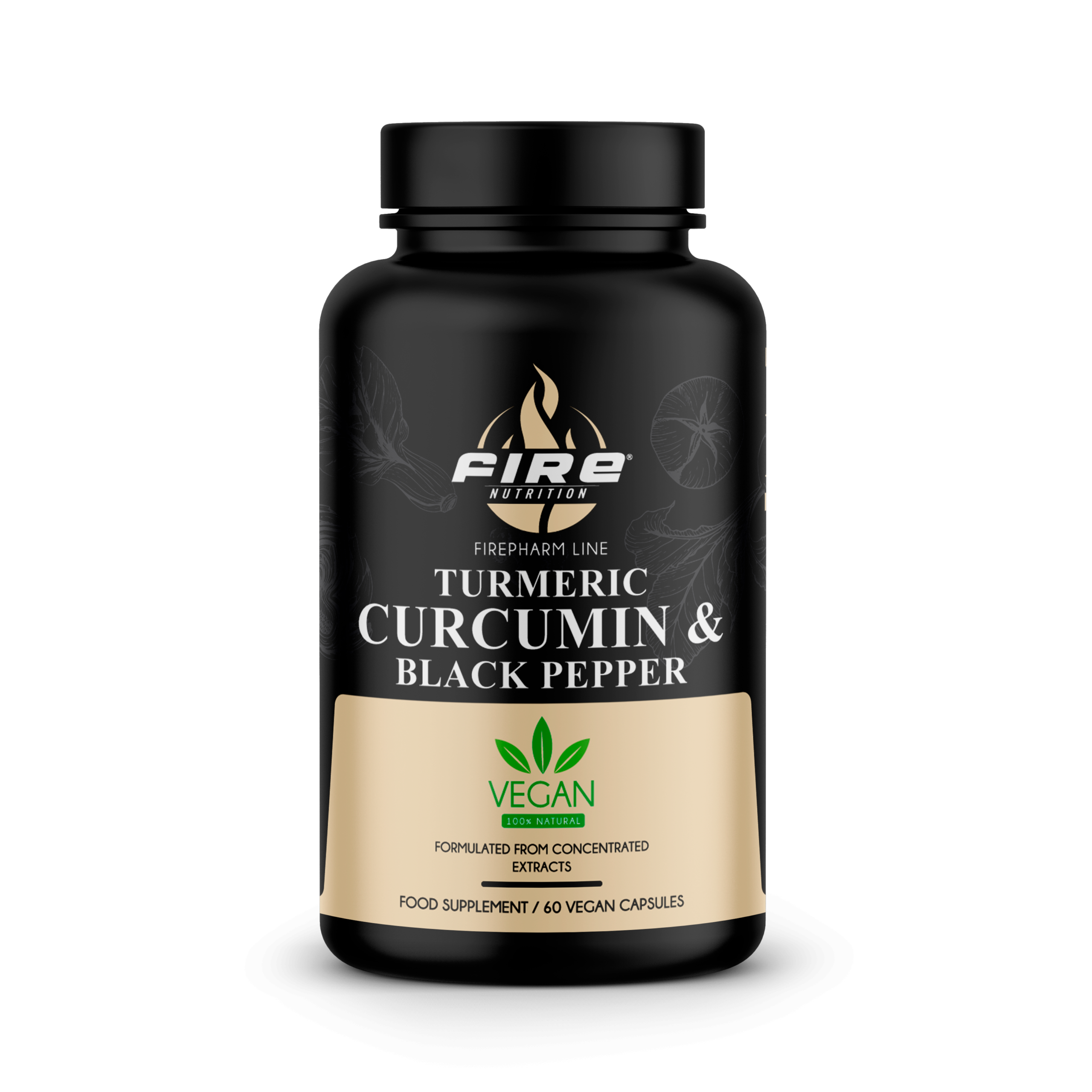 Turmeric, Curcumin & Black Pepper - F-Pharm - 60 caps